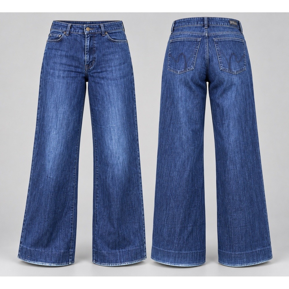 Citizens of Humanity Garbo Palazzo Pant Womens 31x33Blue Dark Wash Wide Leg Jean